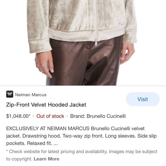 Brunello Cucinelli Velvet Zip Up - Picture 2 of 4